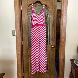 Long pink and white summer striped dress by faded glory size 3x